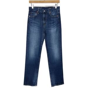 AG Adriano Goldschmied Womens 27 Saige High Rise Straight Jeans in Gondola Dark